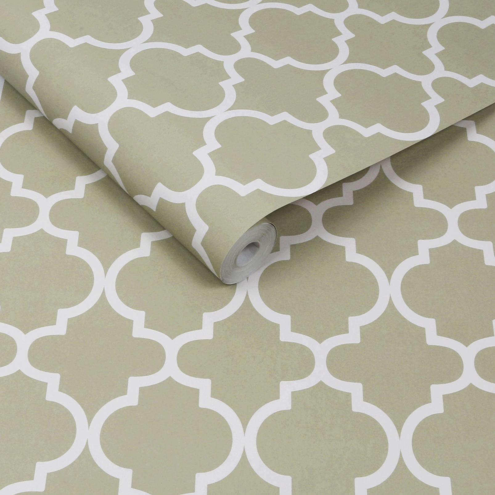 Trellia Wallpaper - Sage - Graham & Brown - 130299 - Premier Wallcovering