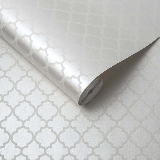 Trelliage Bead Wallpaper - Pearl - Graham & Brown - 105125 - Premier Wallcovering