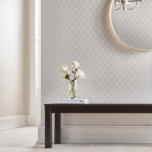Trelliage Bead Wallpaper - Pearl - Graham & Brown - 105125 - Premier Wallcovering