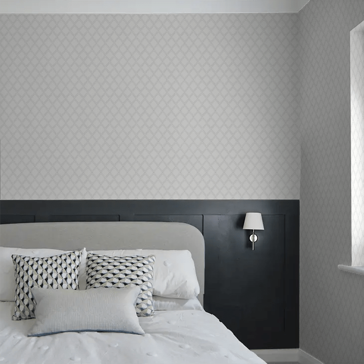 Trellis Leaves Wallpaper - Ivory - Boråstapeter - 7670 - Premier Wallcovering