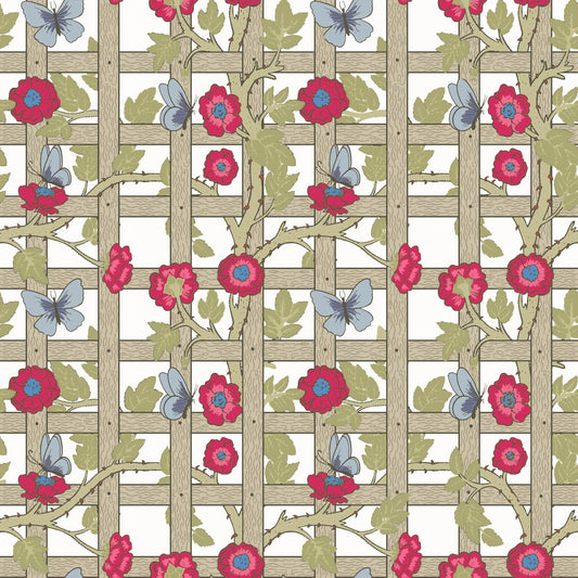 Morris Collections - 1039 - Trellis Wallpaper - Linen White - Premier Wallcovering