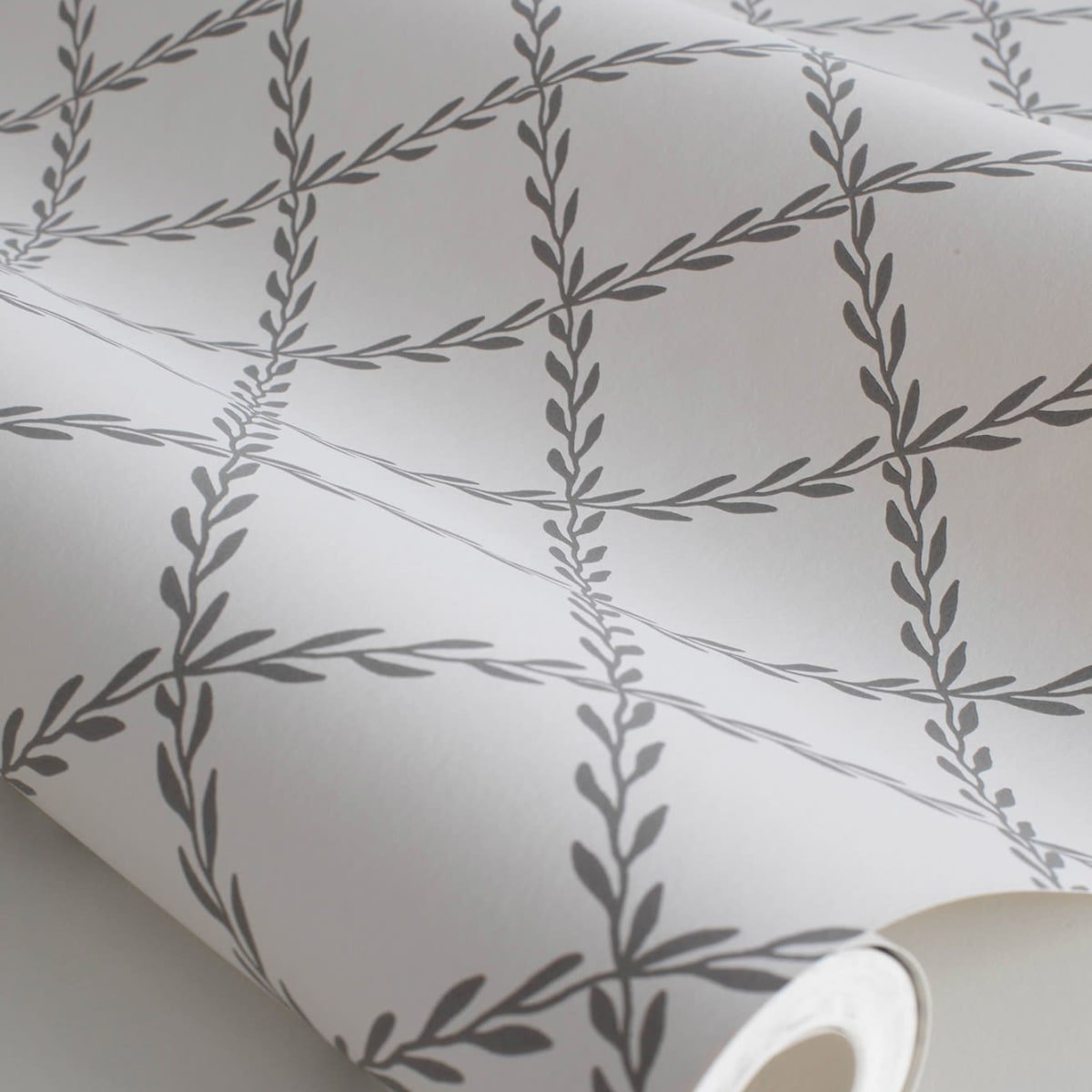 Trellis Wallpaper - Graphite - Sandberg - S10306 - Premier Wallcovering