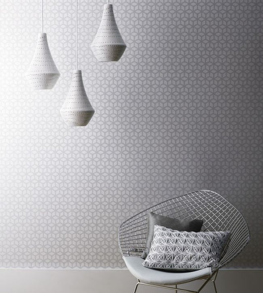 Trellis Wallpaper - Pearl - HMOT110377 - Harlequin - Premier Wallcovering