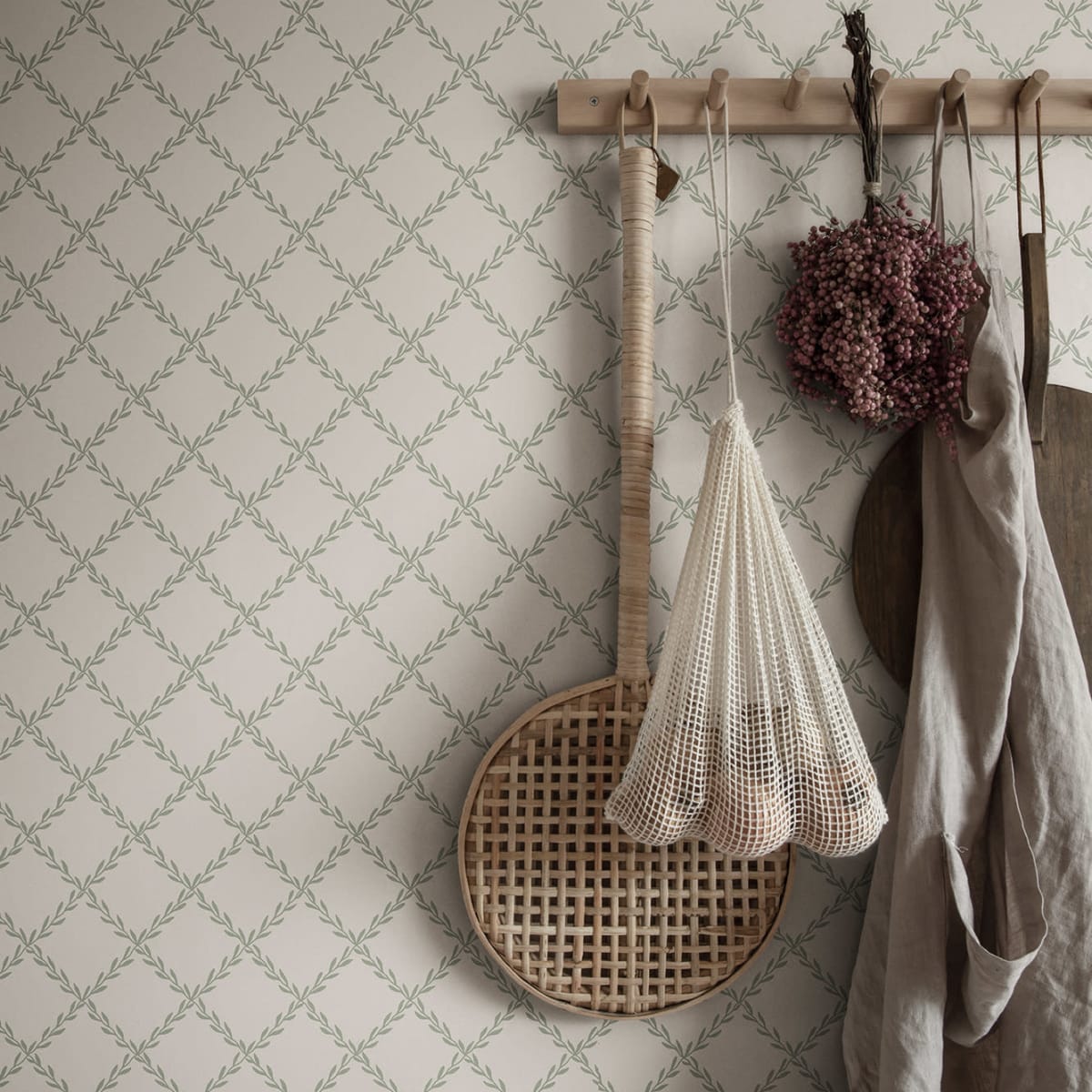 Trellis Wallpaper - Forest Green - Sandberg - S10304 - Premier Wallcovering