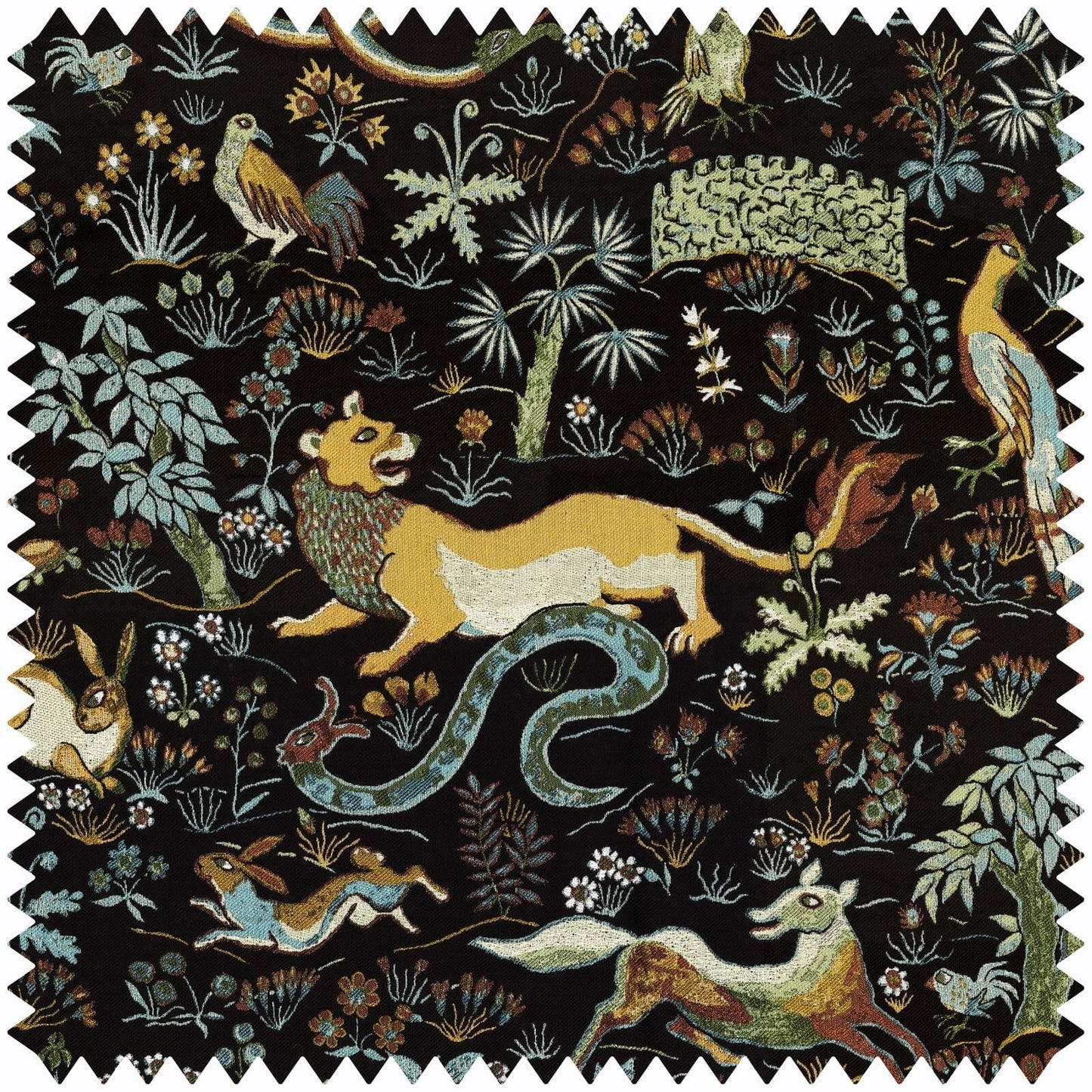 Trematonia Jacquard Fabric -  Onyx - House of Hackney - 1-FA-TRE-JQ-ONX-XXX-XXX - Premier Wallcovering