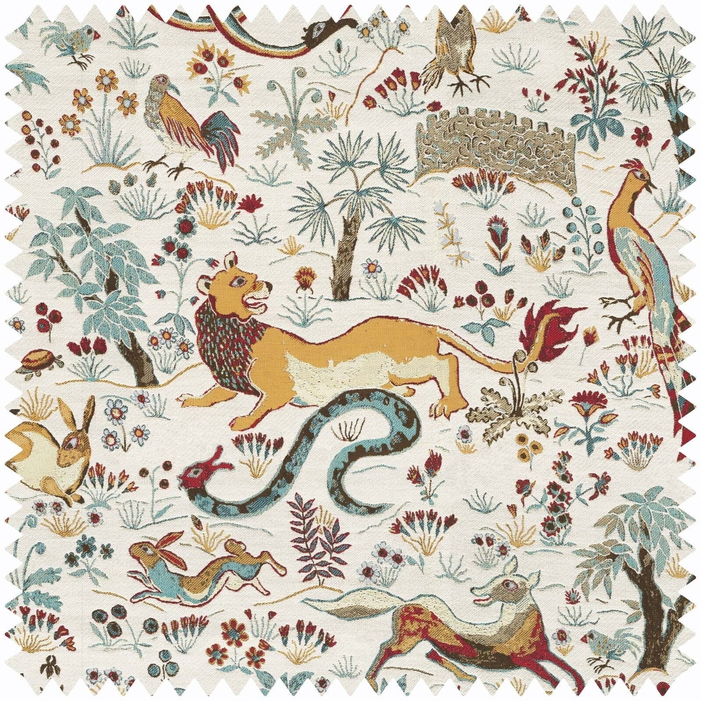 Trematonia Jacquard Fabric - Ecru - House of Hackney - 1-FA-TRE-JQ-ECR-XXX-XXX - Premier Wallcovering