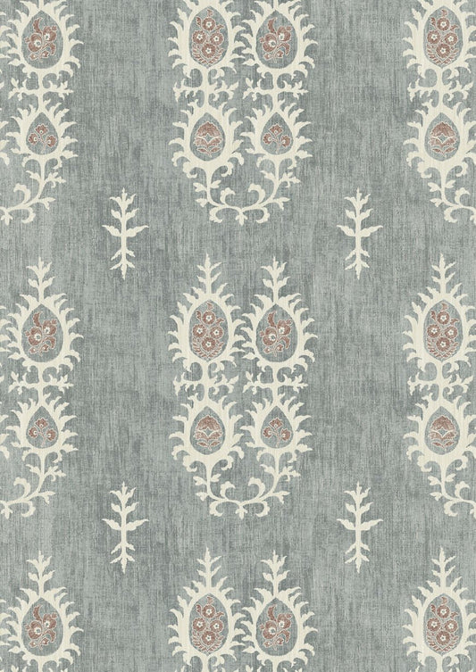 Tribal Wallpaper - Monsoon Blue - Lewis & Wood - Premier Wallcovering