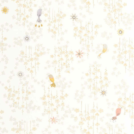 Tropical Birds Once Upon A Time Wallpaper - Naturel - Casadeco - 200781212 - Premier Wallcovering