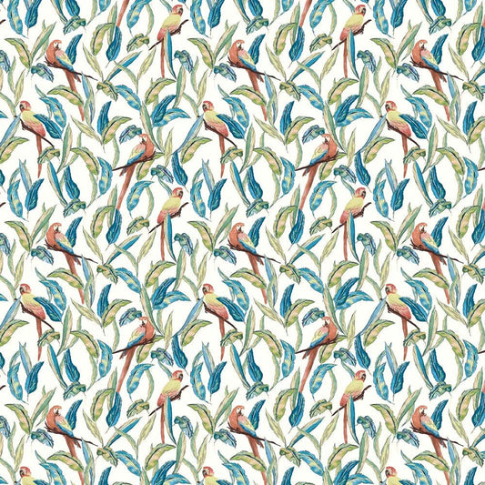Tropical Parrot Wallpaper - Wilderness White - Ohpopsi - WLD53116W - Premier Wallcovering