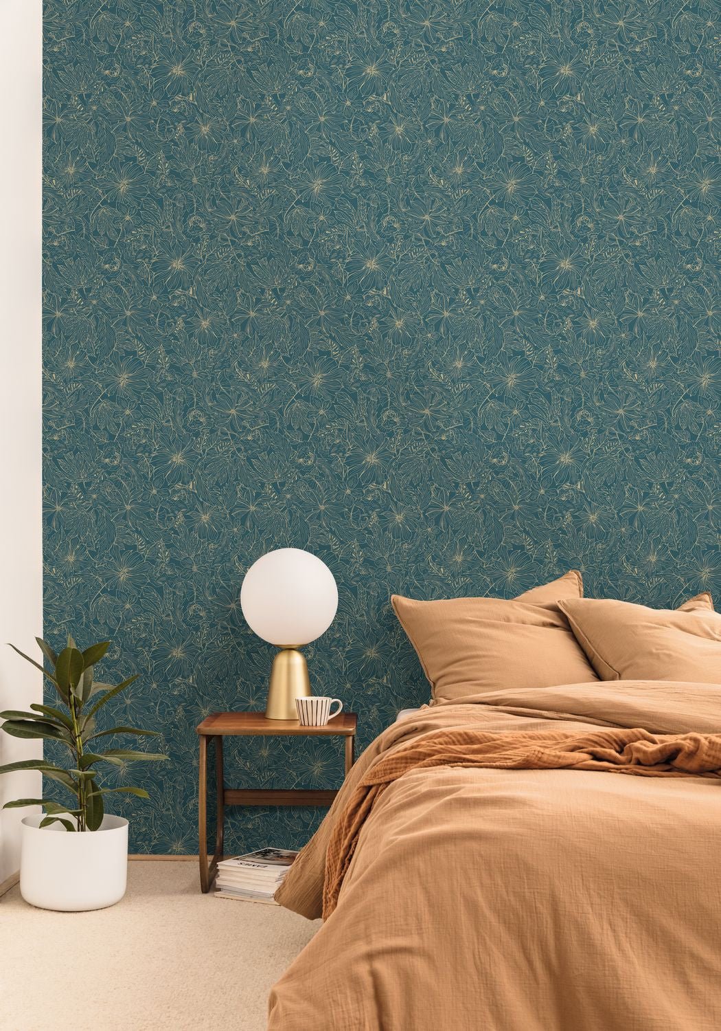 Tropical Sun Wallpaper - Teal Blue - Caselio - 102686123 - Premier Wallcovering