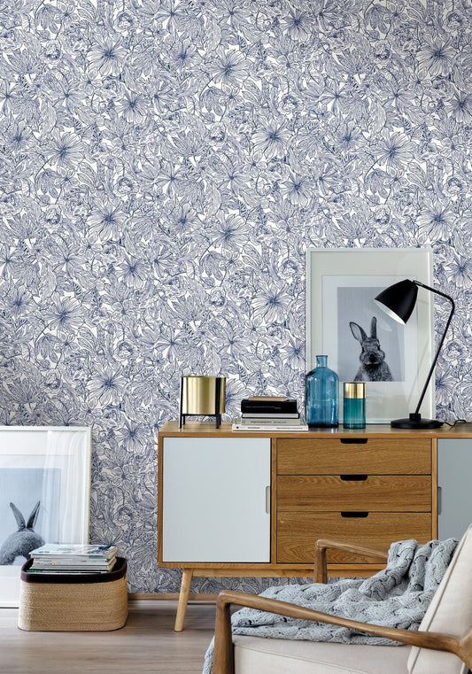 Tropical Sun Wallpaper - Midnight Blue - Caselio - 102686205 - Premier Wallcovering