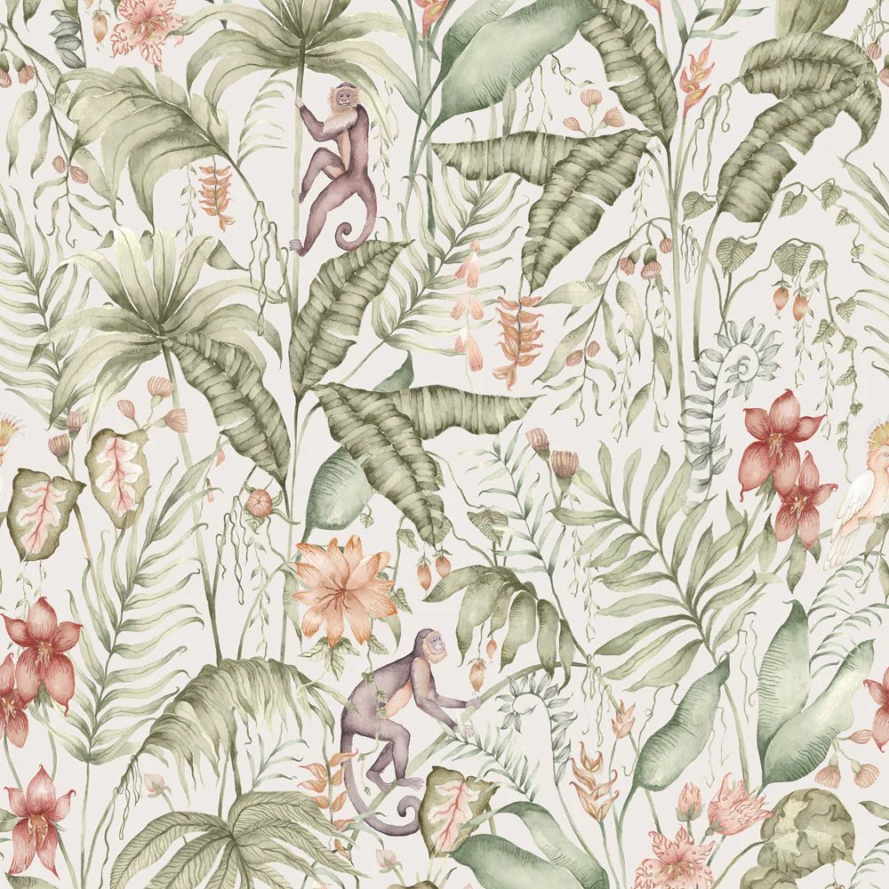 Tropical Utopia Wallpaper - Moss - Voyage Maison - TRUTOPI/WPO/MOS - Premier Wallcovering
