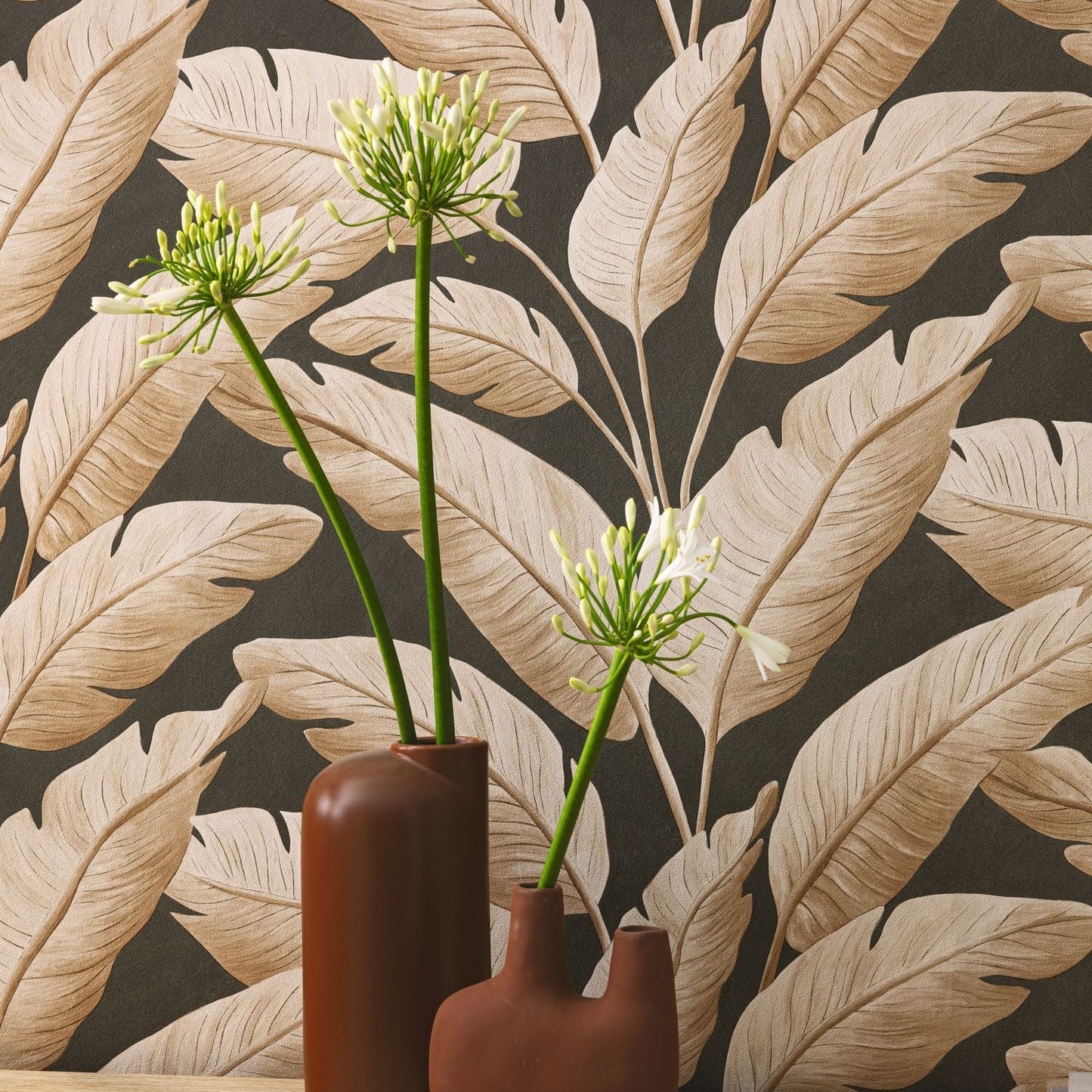Tropicalia Wallpaper - Noir Sepia - Caselio - 106549097 - Premier Wallcovering