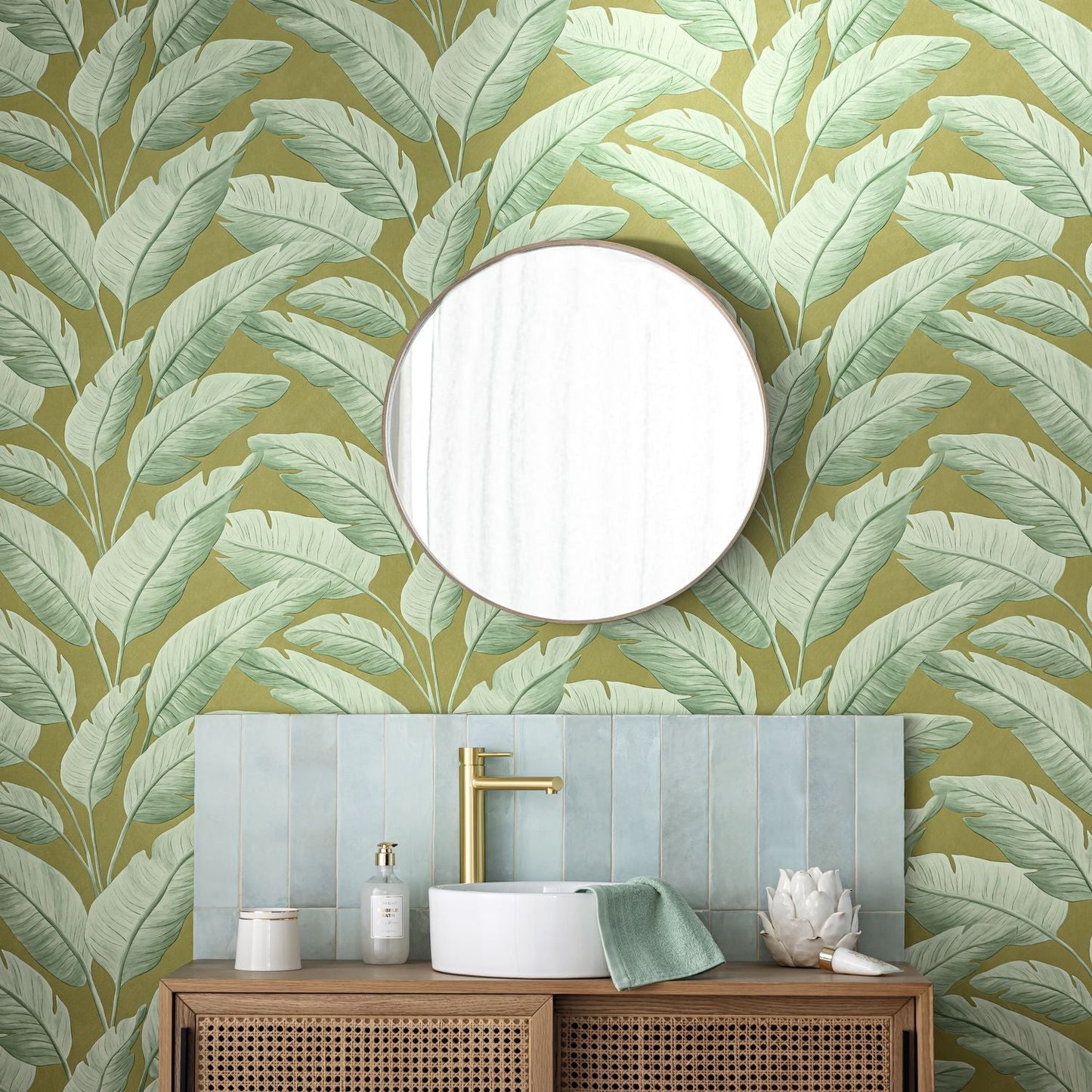 Tropicalia Wallpaper - Kaki - Caselio - 106547122 - Premier Wallcovering