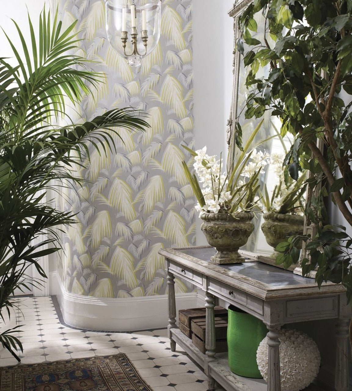 Tropicana Wallpaper - Grass/Pebble - Matthew Williamson - W6801-02 - Premier Wallcovering