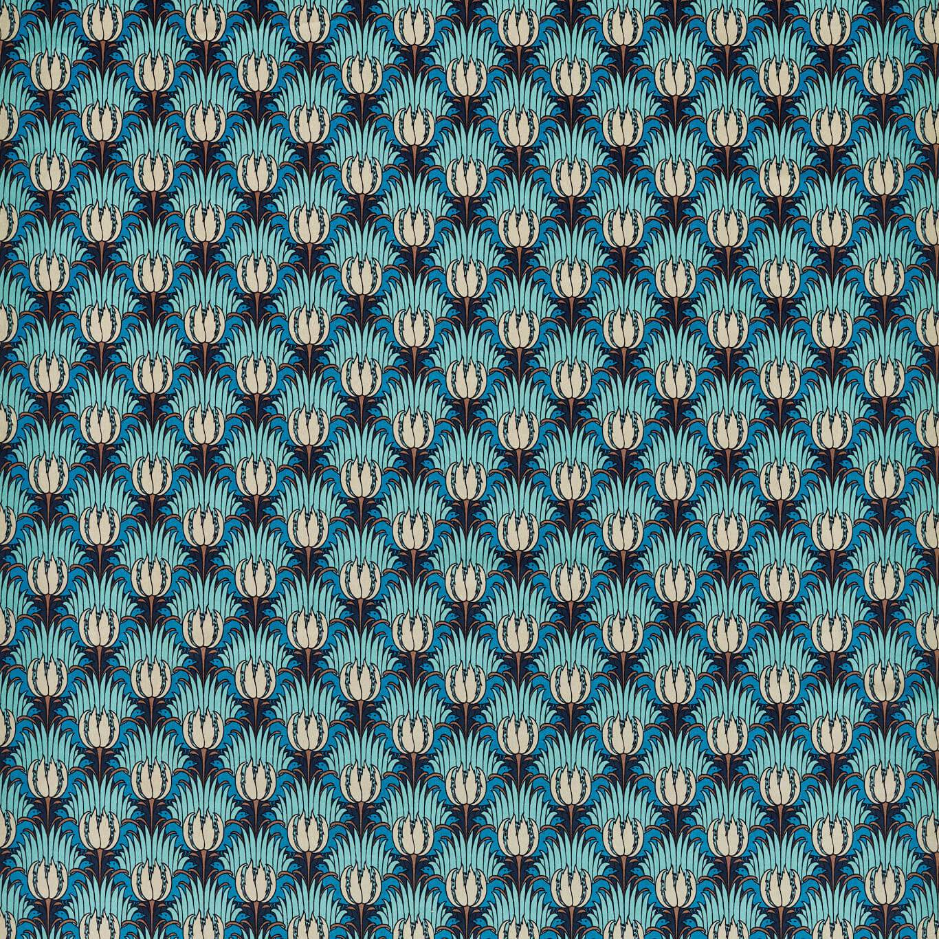 Tulip & Bird Fabric - Opal & Sea Foam - Morris & Co - 520014 - Premier Wallcovering