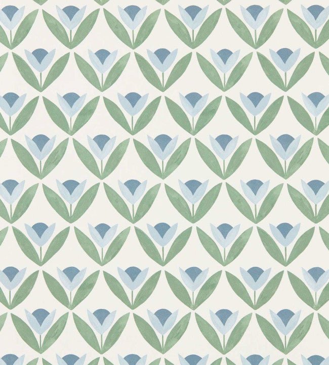 Tulip Trellis Wallpaper - Coast Blue - Scion - NSCW113257 - Premier Wallcovering