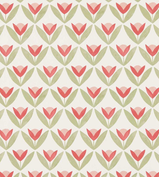 Tulip Trellis Wallpaper - Berry - Scion - NSCW113255 - Premier Wallcovering