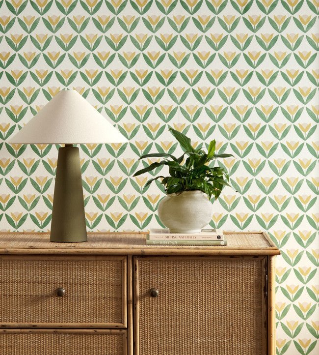 Tulip Trellis Wallpaper - Honey - Scion - NSCW113256 - Premier Wallcovering