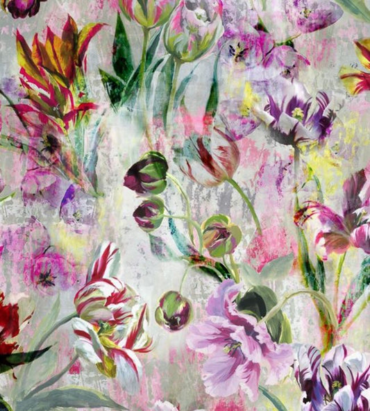Tulipa Stellata Wallpaper - Fuchsia - PDG1037/01 - Designers Guild - Premier Wallcovering