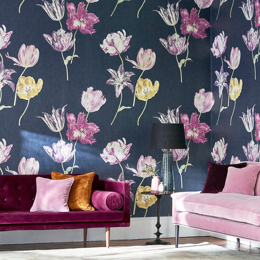Tulipomania Wallpaper - Botanical - Sanderson - DGLW216666 - Premier Wallcovering