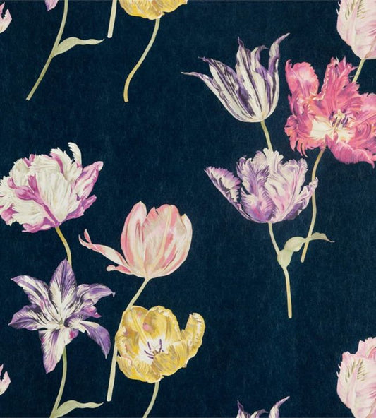 Tulipomania Wallpaper - Ink - DGLW216667 - Sanderson - Premier Wallcovering