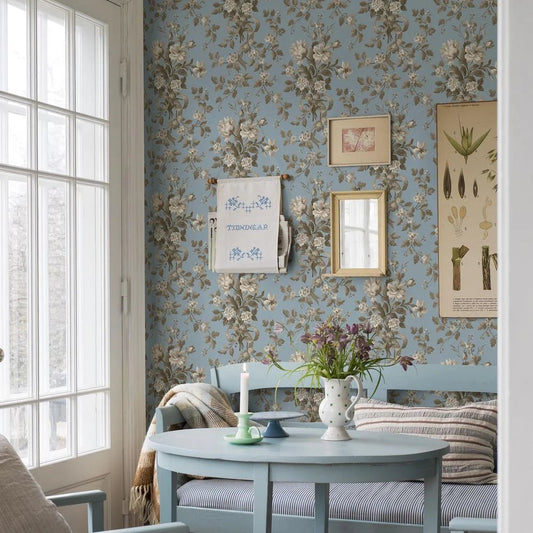 Tullgarn Wallpaper - Blue - Boråstapeter - 8062 - Premier Wallcovering
