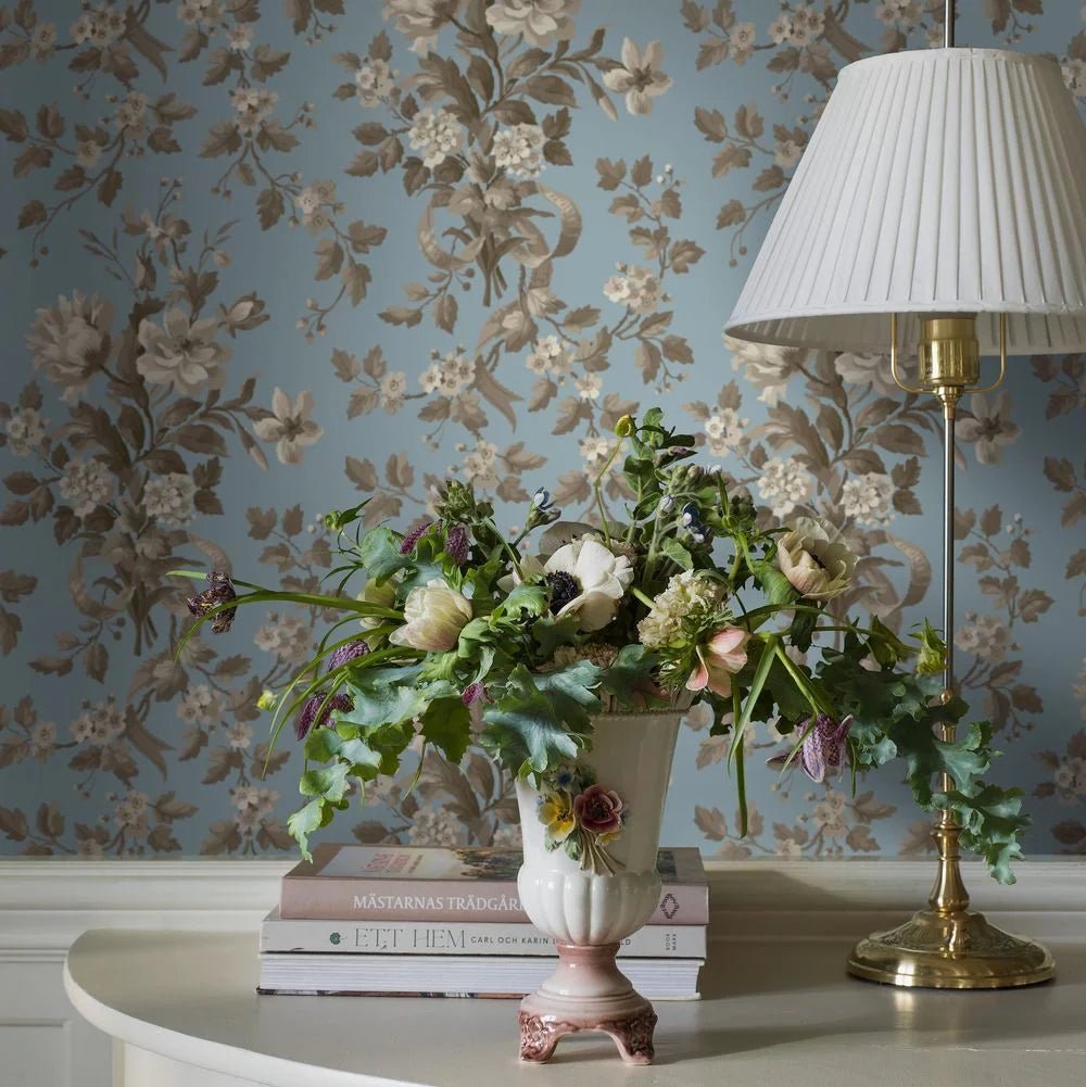 Tullgarn Wallpaper - Blue - Boråstapeter - 8062 - Premier Wallcovering