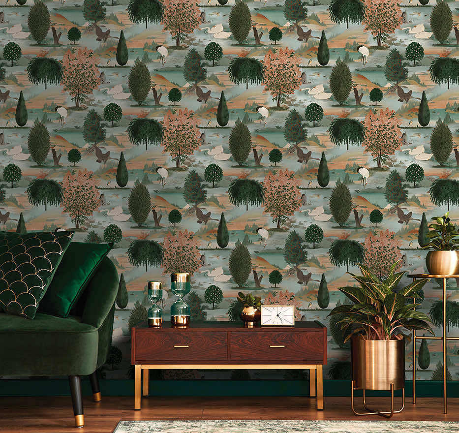 Tundra Wallpaper - Orange Green - Holden Décor - 91531 - Premier Wallcovering