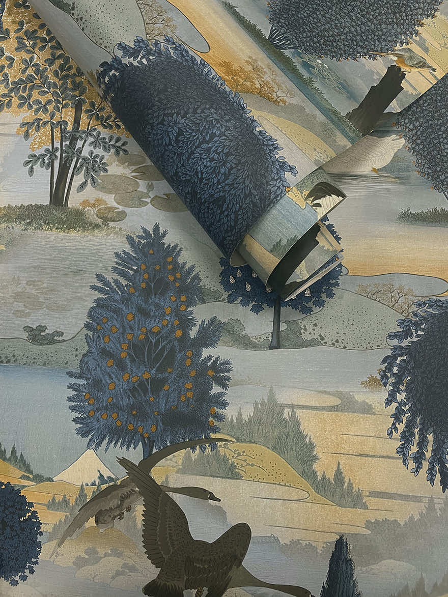 Tundra Wallpaper - Navy Ochre - Holden Décor - 91532 - Premier Wallcovering