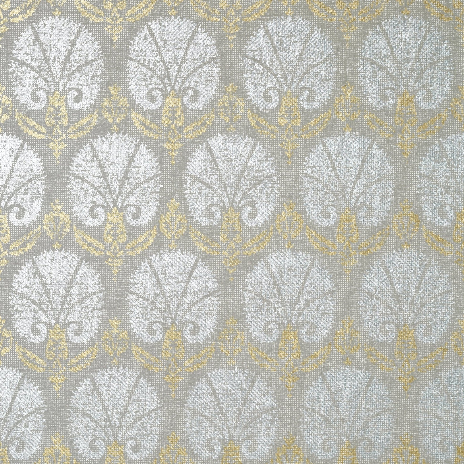 Turkish Damask Wallpaper - Metallic Gold & Silver - Thibaut - T72610 - Premier Wallcovering