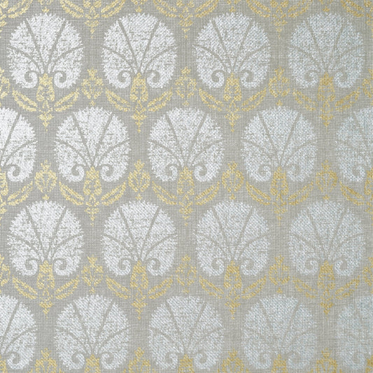 Turkish Damask Wallpaper - Metallic Gold & Silver - Thibaut - T72610 - Premier Wallcovering