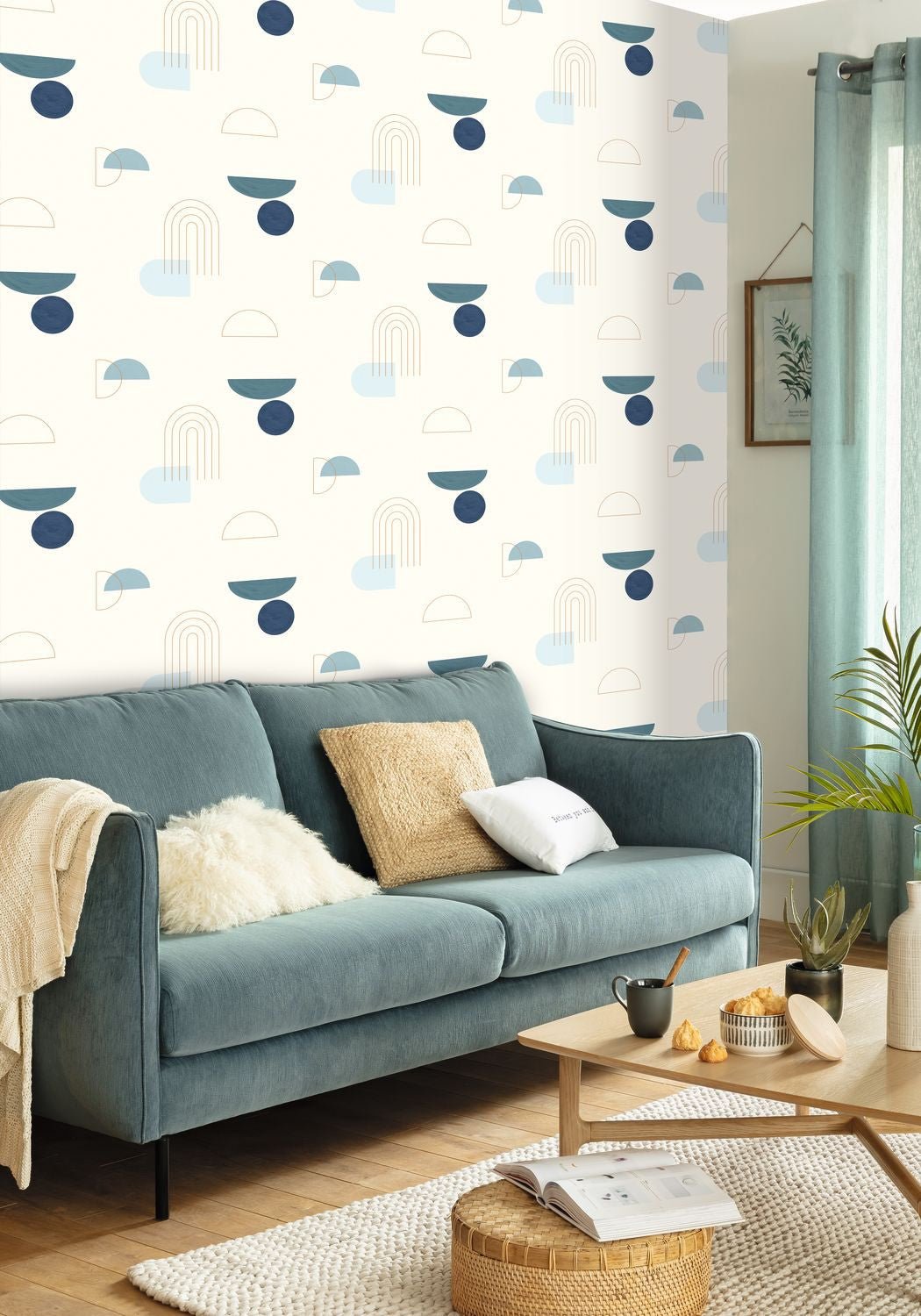 Turn Around Wallpaper - Bleu Canard - Caselio - 102916029 - Premier Wallcovering
