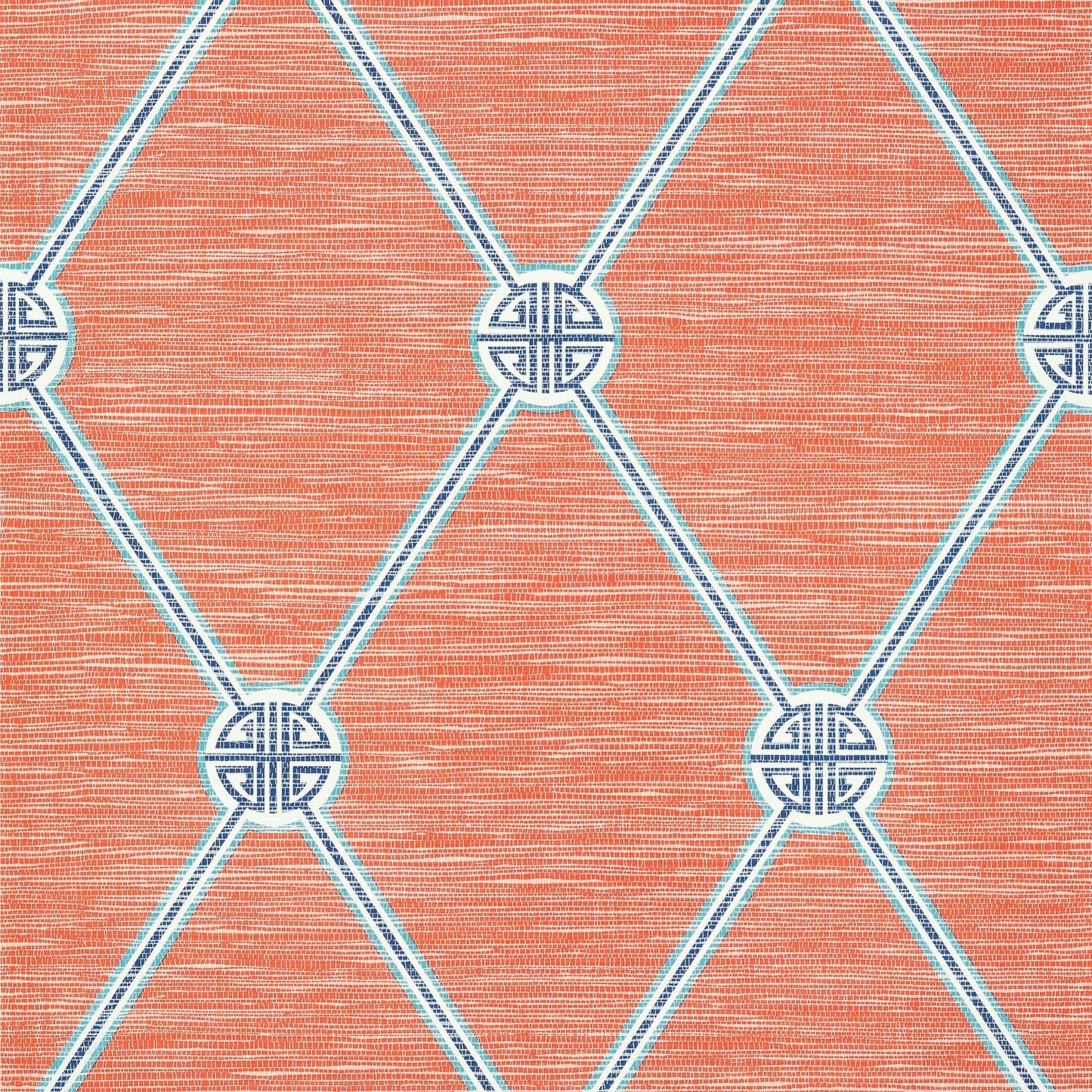 Turnberry Trellis Wallpaper - Coral - Thibaut - T13353 - Premier Wallcovering