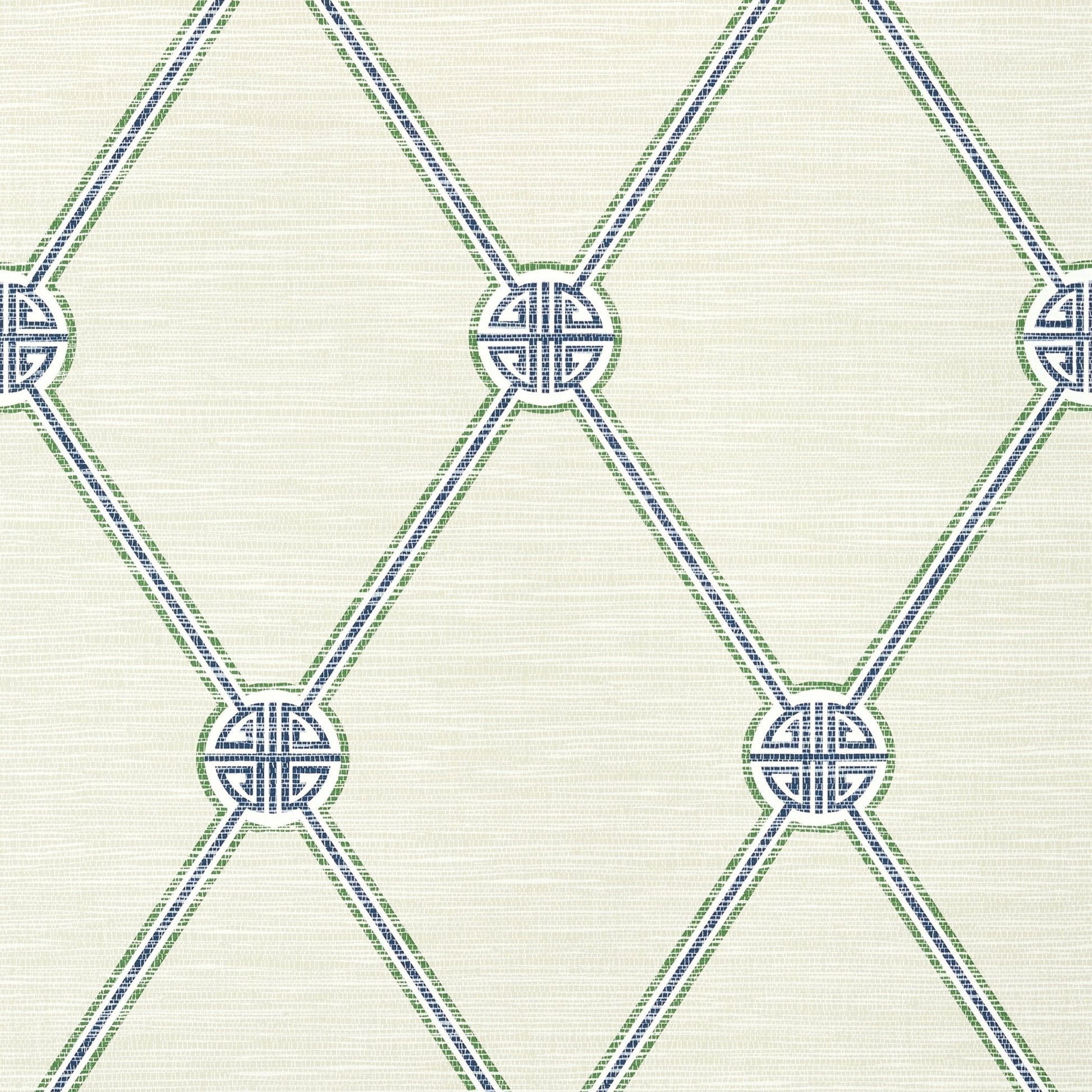 Turnberry Trellis Wallpaper - Beige & Green - Thibaut - T13352 - Premier Wallcovering