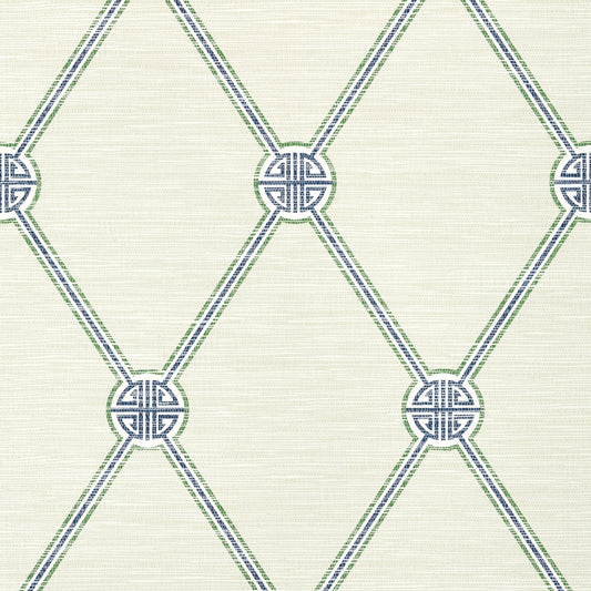 Turnberry Trellis Wallpaper - Beige & Green - Thibaut - T13352 - Premier Wallcovering