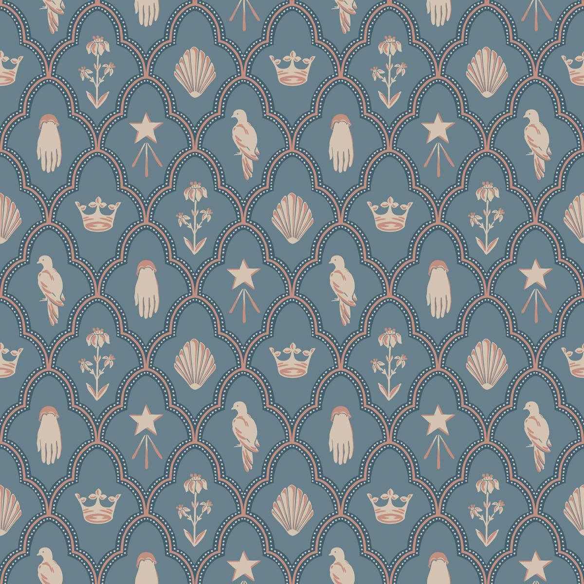Turtledove Barn Wallpaper - Indigo Blue - Sandberg - S10272 - Premier Wallcovering