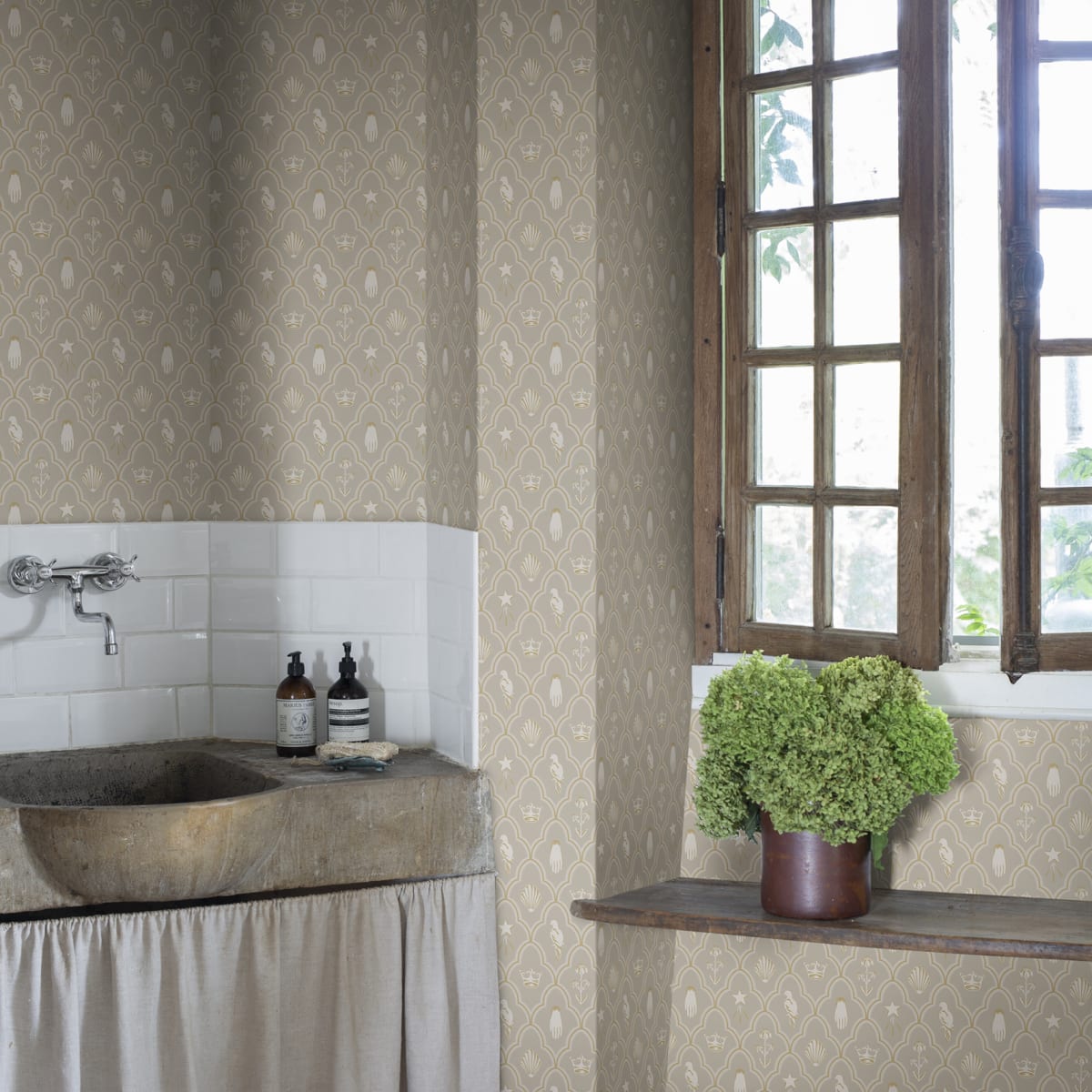 Turtledove Barn Wallpaper - Gray - Sandberg - S10271 - Premier Wallcovering