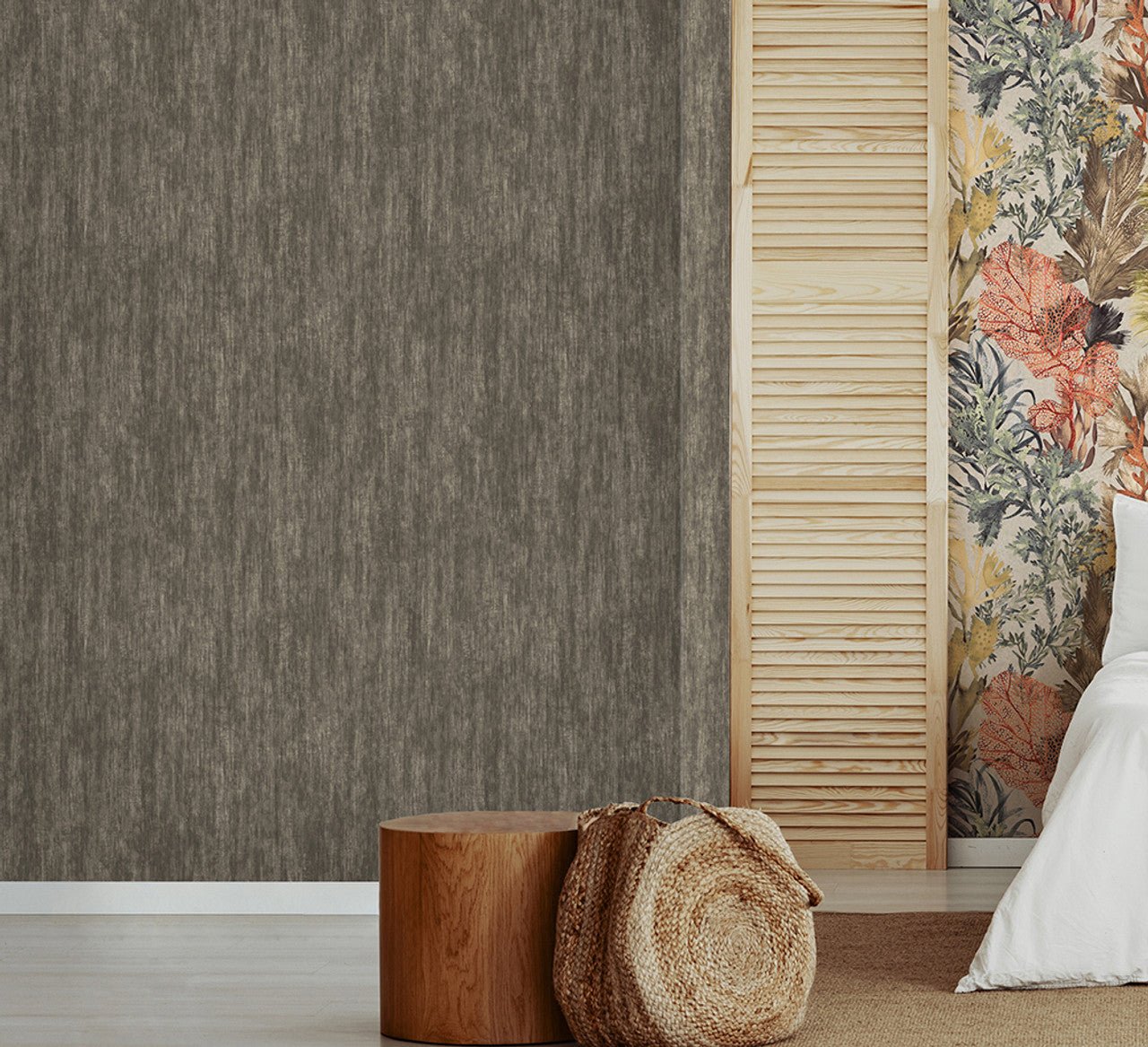 Tuvalu Tropical Wallpaper - Walnut - Hohenberger - 26726 - Premier Wallcovering
