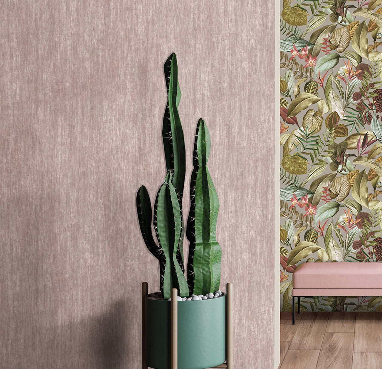 Tuvalu Tropical Wallpaper - Lychee - Hohenberger - 26718 - Premier Wallcovering