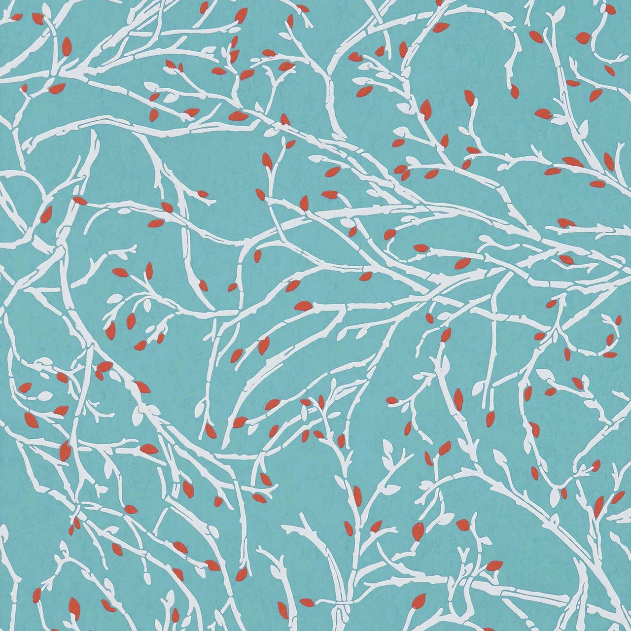 Twiggy Wallpaper - Duck Egg/Terracotta - Osborne & Little - W7339-06 - Premier Wallcovering