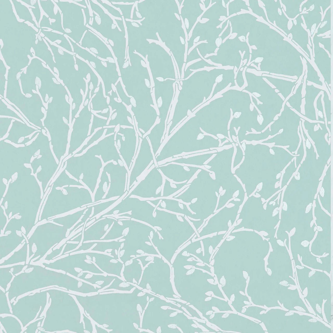 Twiggy Wallpaper - Eau De Nil/ White/Silver - Osborne & Little - W7339-05 - Premier Wallcovering
