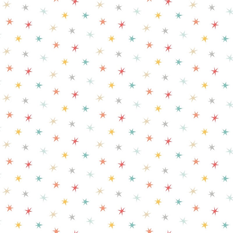 Twinkle Stars Wallpaper - Ginger/Denim - Hoopla Walls - HWA1321W - Premier Wallcovering
