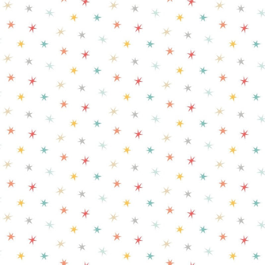 Twinkle Stars Wallpaper - Ginger/Denim - Hoopla Walls - HWA1321W - Premier Wallcovering