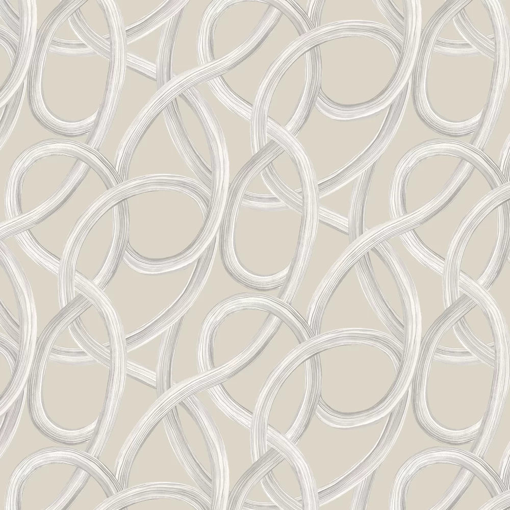 Twisted Geo Wallpaper - Stone - Ohpopsi - LBK50117W - Premier Wallcovering