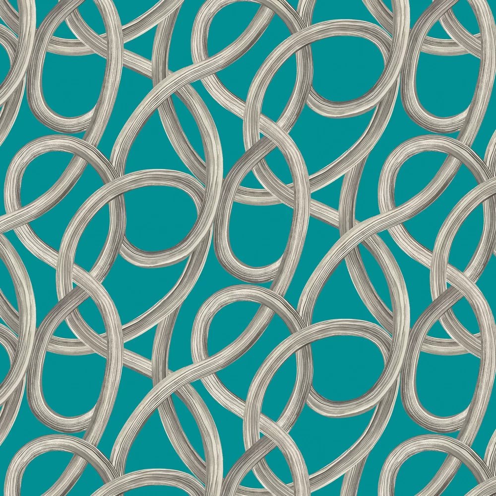 Twisted Geo Wallpaper - Turquoise - Ohpopsi - CEP50124W - Premier Wallcovering