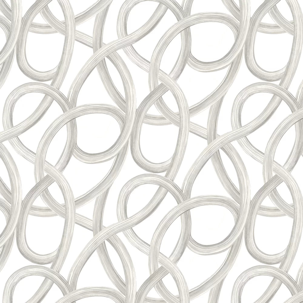 Twisted Geo Wallpaper - Silver - Ohpopsi - LBK50124W - Premier Wallcovering