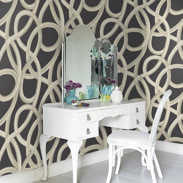 Twisted Geo Wallpaper - Raven - Ohpopsi - CEP50126W - Premier Wallcovering