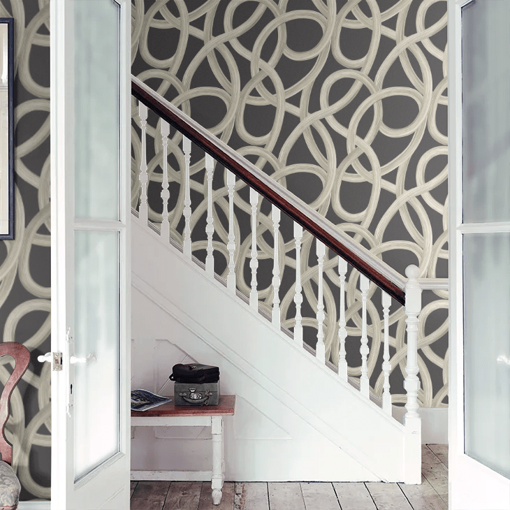 Twisted Geo Wallpaper - Raven - Ohpopsi - CEP50126W - Premier Wallcovering