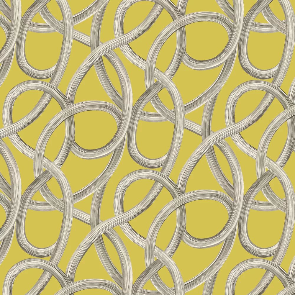 Twisted Geo Wallpaper - Chartreuse - Ohpopsi - CEP50125W - Premier Wallcovering